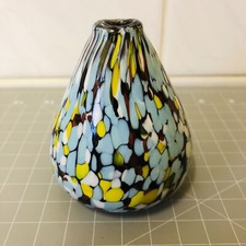 Hand Blown Vintage Confetti Art Glass Bud Vase /Reed Diffuser Pearl Essence