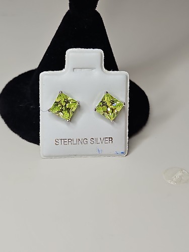 925 sterling silver and green - silver,