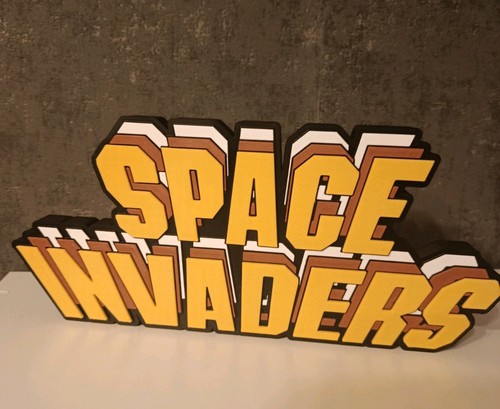 Space invaders desk top sign - space,