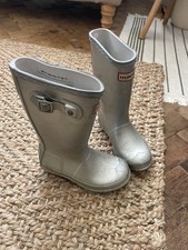 Kids Silver hunter Size 10uk Wellies Wellington Boots Winter Walking unisex 