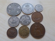 George VI Pre-Decimal Coin Set Collection Half Crown Shilling Penny Farthing