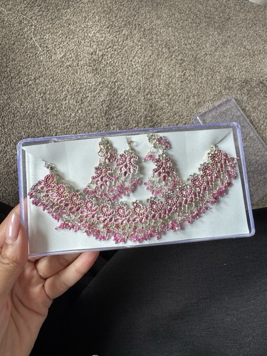Indian silver and pink - silver,