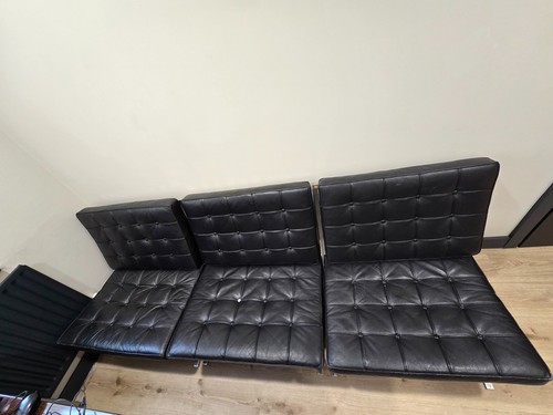 Barcelona black leather chair - barcelona,