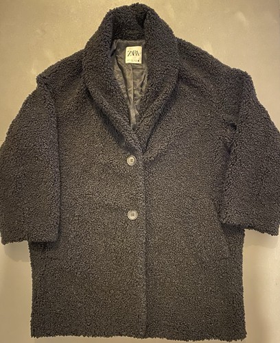 Zara black boucle teddy - zara,