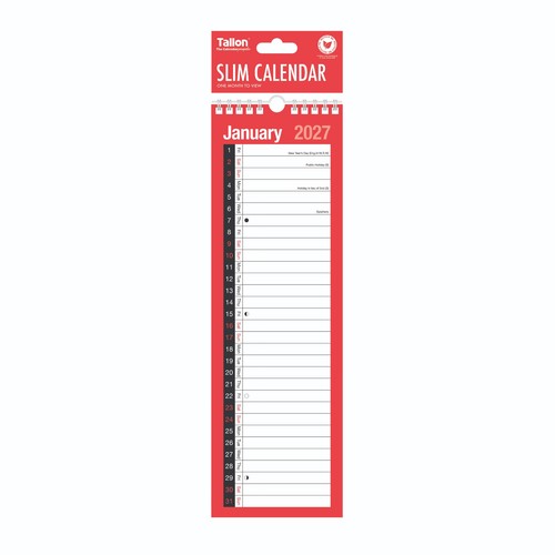 2027 slim calendar spiral - 2027,