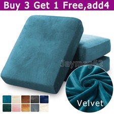 Crushed Velvet Sofa Seat Seater Cushion Covers Stretch Couch  Slipcover Sets UK