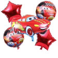 5pcs Cars Lightning McQueen Helium Foil Balloon Set Party Supplies Decoration