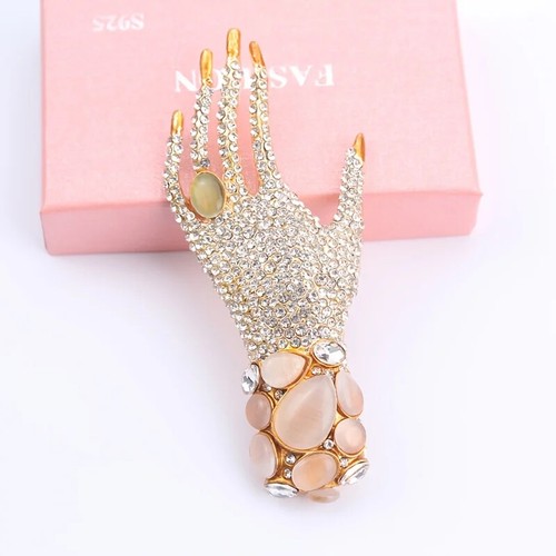 Fashion human hands brooch - human,