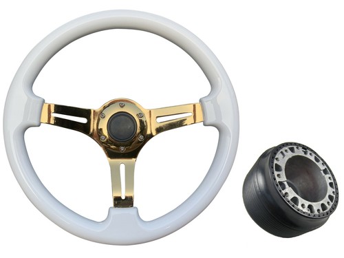White gold steering wheel - gold,