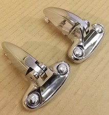 PAIR OF CLASSIC MINI CHROME BOOT HINGES AND FIXINGS - BH1