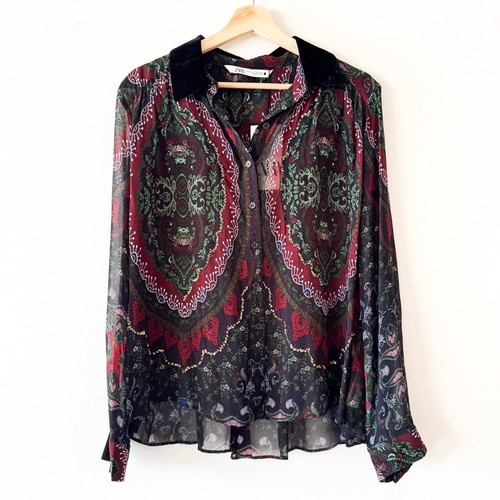 Zara paisley printed black - zara,