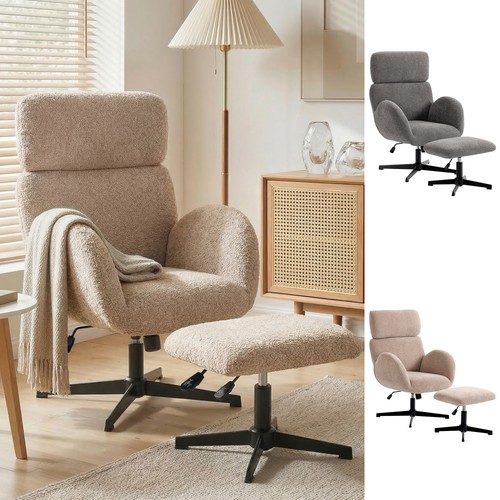 Swivel armchair and footstool - swivel,