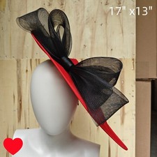 red black fascinator wedding