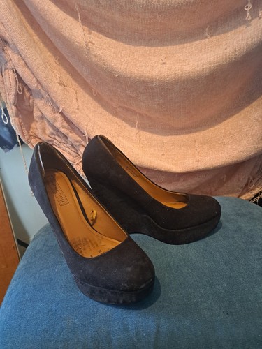 Ladies black wedge shoes size - ladies,