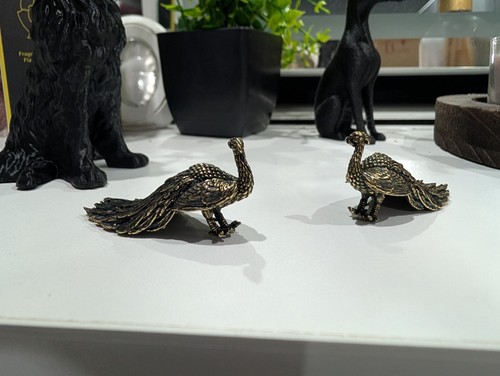Pair brass vintage bird - of,