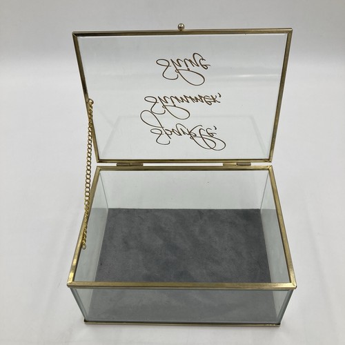 Glass jewellery box - box, gold