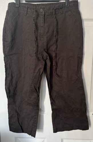 Brown linen crop - linen, size