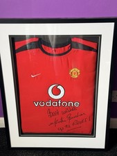 Framed Man U Shirt Signed By Martin Buchan