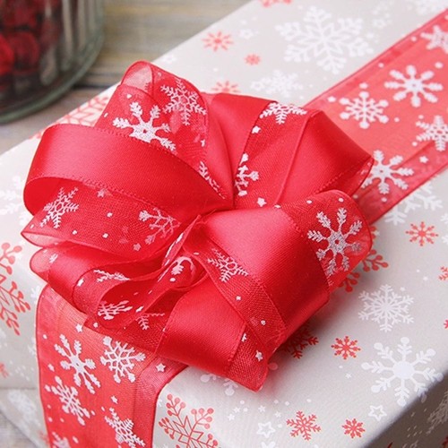 Red christmas snowflake - red,
