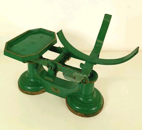 Green cast iron vintage scales - cast,