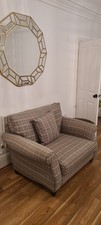 Arm Chair. Grey Checkered