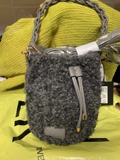 BNWT River Island Grey Boucle/Teddy Bucket Bag