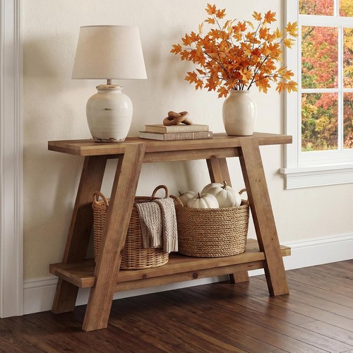 Solid wood console table - 43",