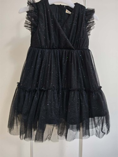 Girls black glitter tulle - black,