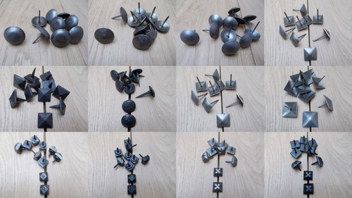 Door studs nails old - door,