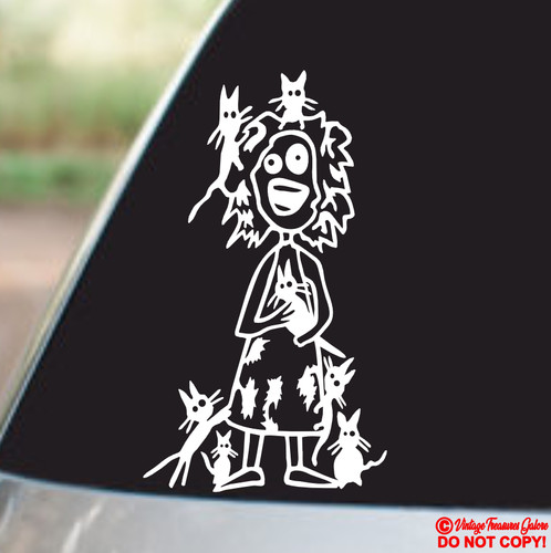 Crazy cat lady vinyl - crazy, decal