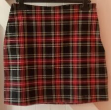 NEW LOOK - Red & Black Tartan Zip Up Mini Skirt Size 12 - BNWOT