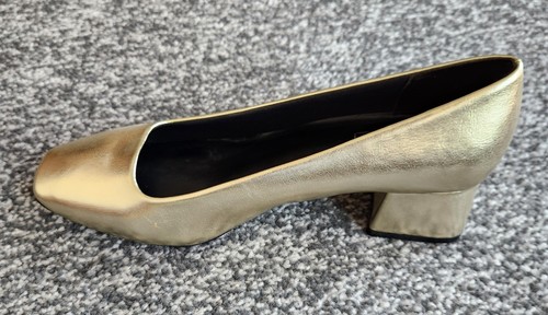 Gold block heel court - block,