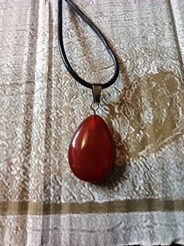 Red amber glass - red, pendant