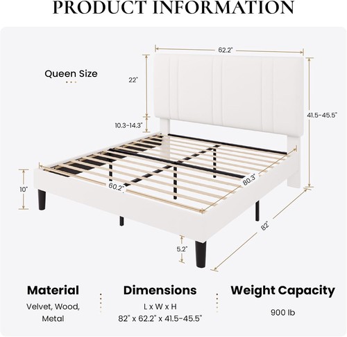 Queen size velvet bed - queen,