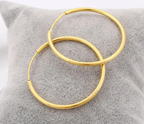 9ct gold sleeper - sleeper, hoop