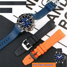 Blue Black Orange Rubber Strap