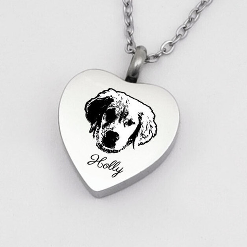 Personalised pet urn heart - pet,