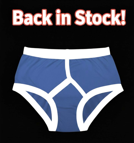 Men blue front briefs - front,