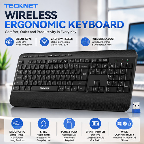 Tecknet wireless keyboard - tecknet,