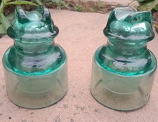 Vintage French EIV DC 2 Green Glass Insulator (Price Is For One)