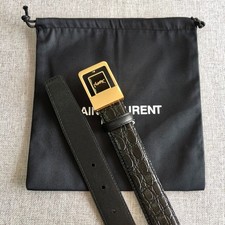 Black YsL Saint Laurent belt