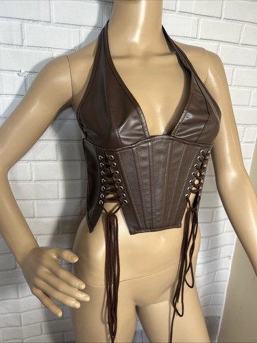 Women faux leather vest - faux,