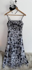 Per Una Occasion Dress With M&S Fascinator Hair Piece grey black UK 10 guest.