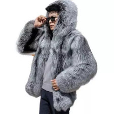 Mens Shorts Faux Fox Fur Coat