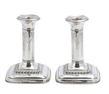 Pair Antique Sterling Silver