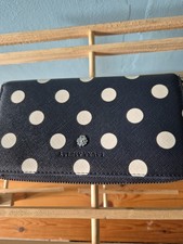 Fab Blue Polka Dot Laura Ashley Large Purse New