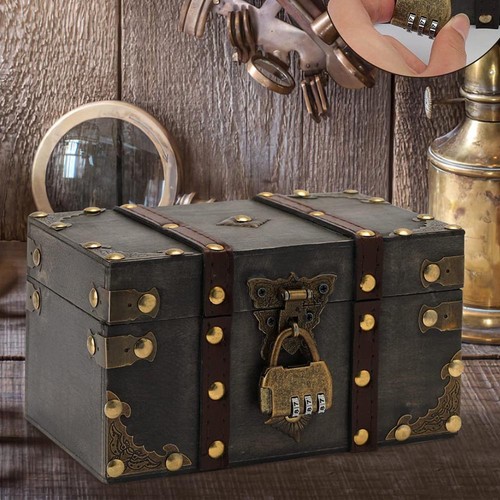 Wooden treasure chest pirate - wooden,