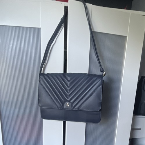 Ashwood navy leather chevron - navy,