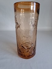 Vintage Wedgwood Topaz Amber Snowflake Vase, 10"
