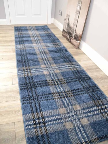Denim blue hall - runner, rug